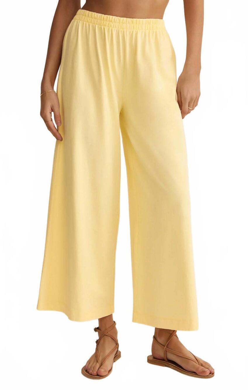 NEW Z SUPPLY scout jersey cropped pant in lemon
